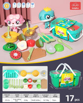 17Pcs Customized Design Role Play Kitchen Play Set Toy Kids Cooking Food Fruit Magnet Cutting Toy for Kids